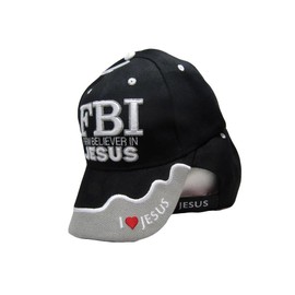 FBI Firm Believer in Jesus Christ Christian Black Embroidered Cap Hat