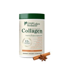 Great Lakes Wellness Hidrolizado Colágeno Proteína Carne Res Sabor Chai Kosher Lata Onzas