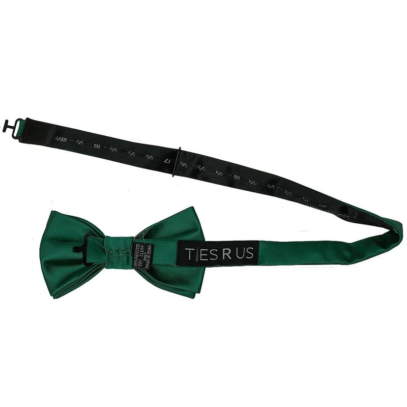 TIES R US Plain Bottle Green Mens Bow Tie