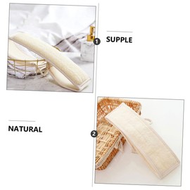 Ipetboom 2pcs Natural Loofah Bath Body Scrubbers with Back Straps for Exfoliating Skin Beige for Cleaning Pores Healthy Skin
