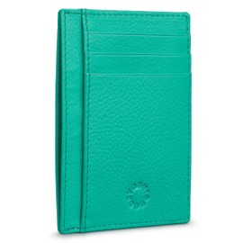 Yoshi Mens Wallet, Slim RFID Blocking Minimalist Credit Card Holder with ID Window, Holds Credit Cards and Bank Notes, Womens Card Holder (Jade Green)