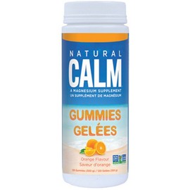 Natural Calm Magnesium Gummies 83mg, For Adults and Kids, 120 Delicious Gummies, Orange