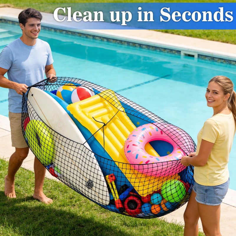 Extra Large Pool Float Storage Bag,79×47 in Hanging Pool Toy