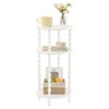 AWASEN Small Round Side Table, White End Table with 3-Tier
