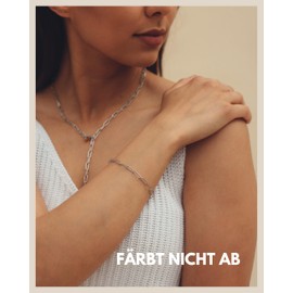 Good.Designs Women's Link Bracelet, Delicate Link Bracelet with Hook Clasp, Silver Plated, Silver