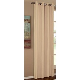 Curtain Opaque scarf, mat uni-coloured curtain with eyelets 20405 Microsatin Microfibre Fabric 225 x 145 cm Sand