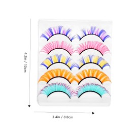 VICASKY 5 Pairs Natural False Eyelashes Curly Colored Lashes for Makeup Easy to Wear Extensions for Parties Stage Performances Daily Use present for Fashionable Women