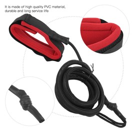 Keenso 2.18 m Board Lead, Surfboard Foot Rope, Paddle Surfing Lead, Safety Paddle Hand Rope, Can Adjust Tightness, for Surfboards, Kayaks, Avoid Injuries (Black and Red)