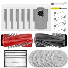 25 PCS Saros 10R Accessories Kit Compatible with Roborock Saros 10R Robot Vacuum,6 Dust Bags,1 Dual Main Brush,4 HEPA Filters,6 Mop Clothes,6 Side Brushes,1Cleaning Brush,1Screwdriver