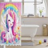 Manfei Cute Unicorn Kids Shower Curtains Cartoon Rainbow Unicorn Waterproof