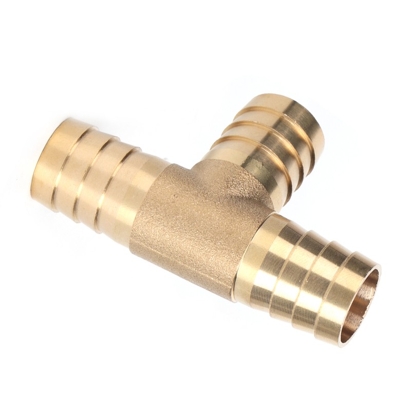 2pcs 3/4in Tee Thread Hose Brass Pipe T Fitting Barb