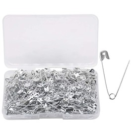 YOFASEN 300 Pieces Safety Pins - Large and Small Safety Pins Nickel Plated Pin - for Clothing Art Craft Sewing Jewelry Making Home Office Use, Silver, 32mm