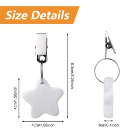 MOROBOR Tablecloth Weights Clips, 6pcs Tablecloth Weights Five-Pointed Star Shape Stone Table Cloth Weights Metal Clip for Outdoor Picnic Family Dinner Table Decoration (White)