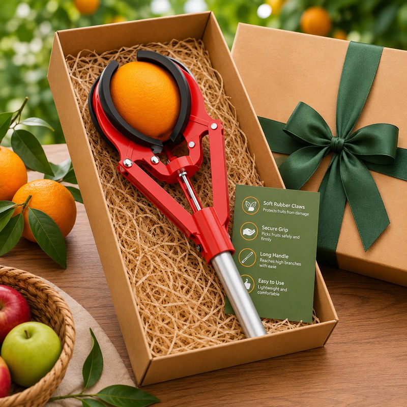 Fruit Picker Tool for Tree Harvesting – 3-Claw Handheld Collector