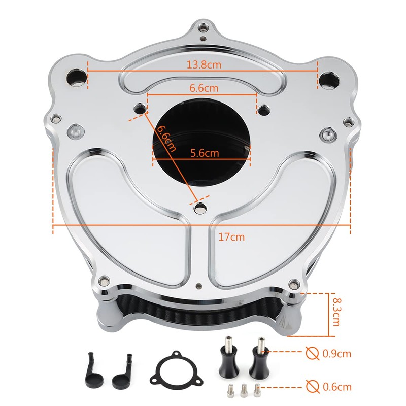 Motorcycle Air Cleaner Skull Style Air Filter Kit Fit for