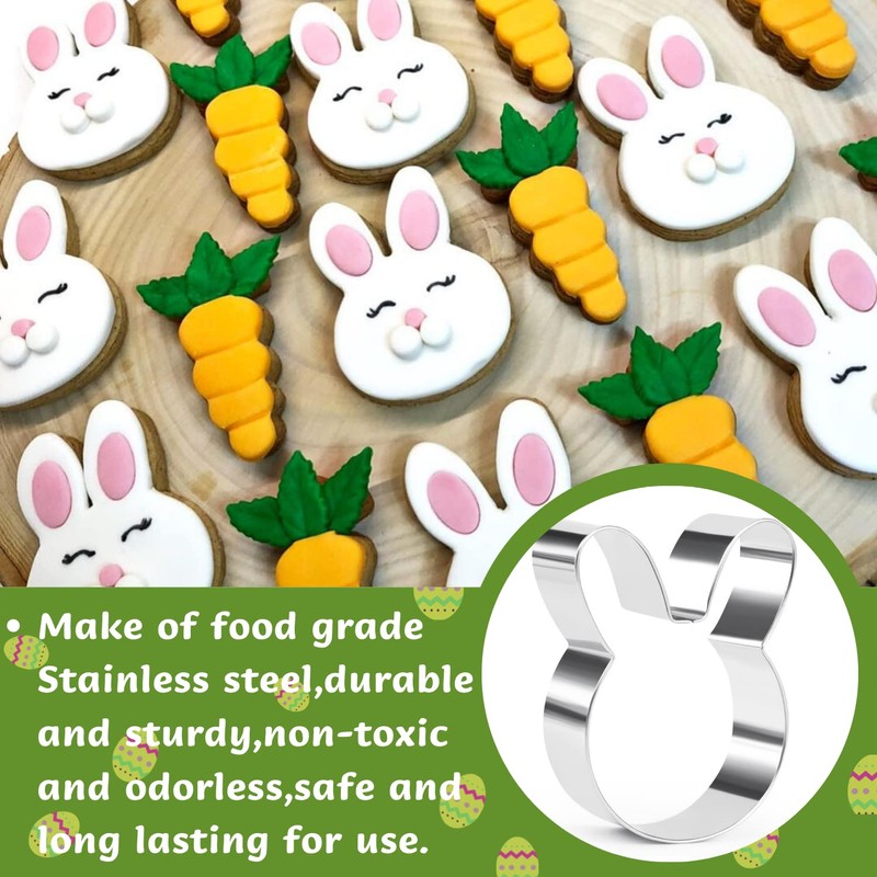 Easter Cookie Cutters Set - rabbit, Bunny, Carrot, Rabbit Face