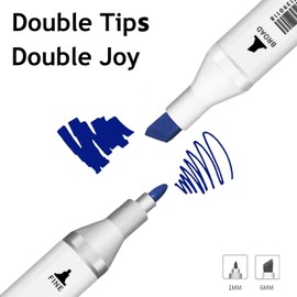 Arhomet 6Pcs Blue Colors Sea Ocean Sky Alcohol Markers Set, Dual Tips Art Markers Clear Blending Pen Drawing Sketched Double Tipped for Adults Artists (Blue)