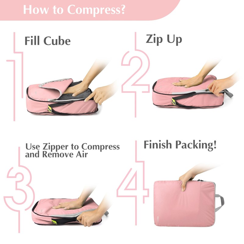 Gonex Compression Packing Cubes Set of 4, Gonex Clothes Bags,