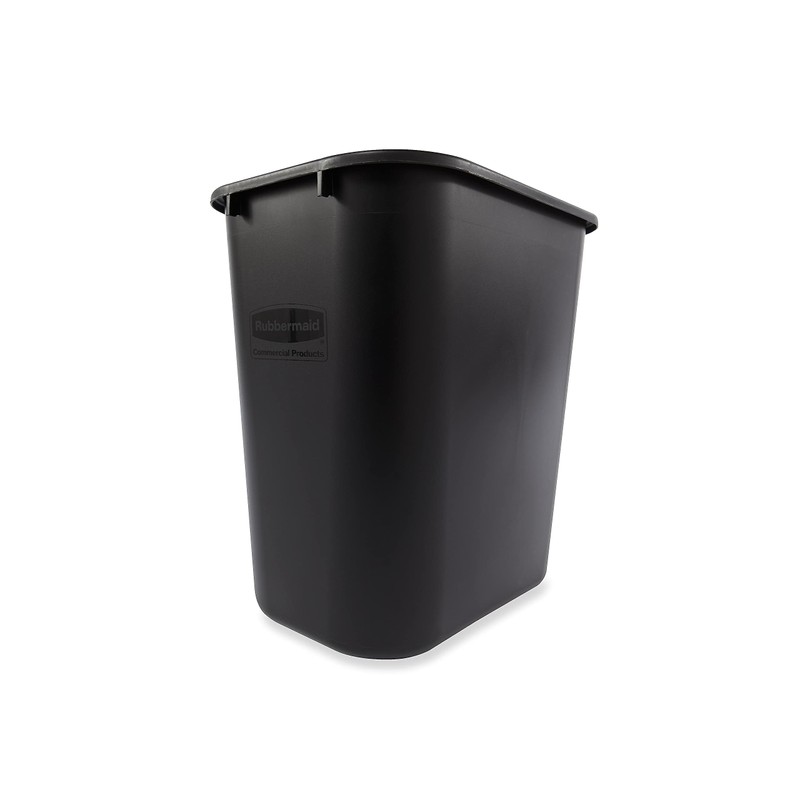 Rubbermaid Commercial Products Resin Wastebasket/Trash Can, 7-Gallon/28-Quart, Black, Plastic, for