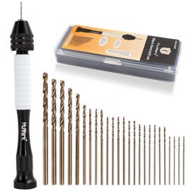 Mulwark Precision Pin Vise Hand Drill Set 25 Pcs - Premium Manual Small Hand Drill with HSS Micro Twist Bits for Jewelry, Wood, Plastic, and More - Mini Hand Drill for Crafts