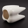 Dropfree Tooth Shape White Ceramic Flower Pot Modern Design Planter