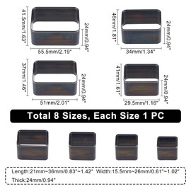 SUPERDANT 8 Pieces/Set Steel Leather Punch Round Head Rectangle Shape Cutter Hollow High Carbon Punch Tool with Box Punching Die Punch Tool Set for Handmade DIY Leather Crafts Stainless Steel