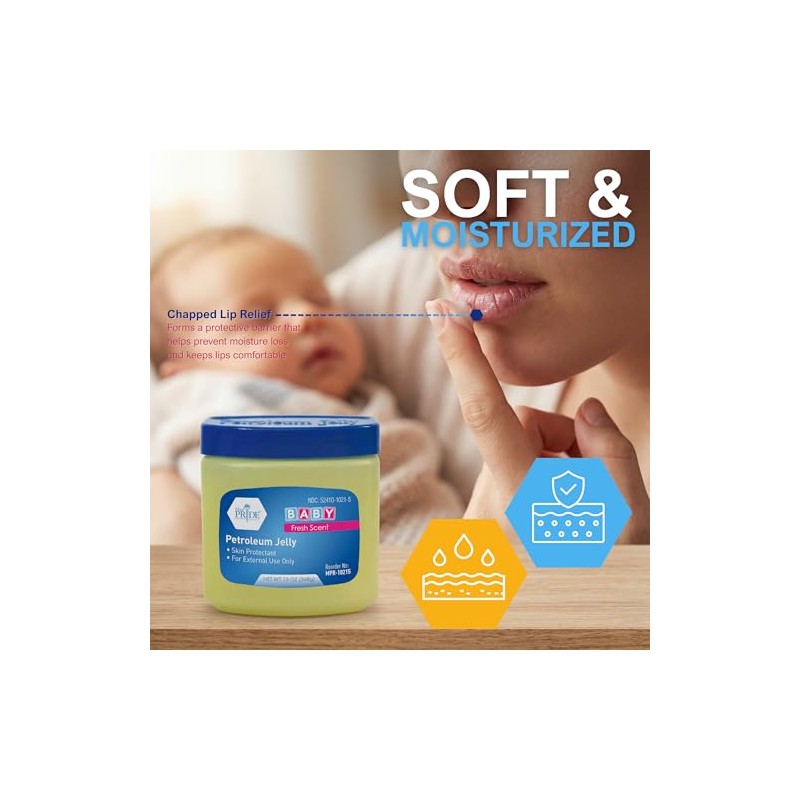 MED PRIDE Petroleum Jelly, Fresh Baby Scent, Baby Blue, Protectant,
