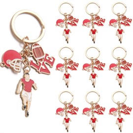 PHAETON 10PCS Football Keyring Football Keychain Football Helmet Charm Football Lover Gift Keychain for Football Party Gift