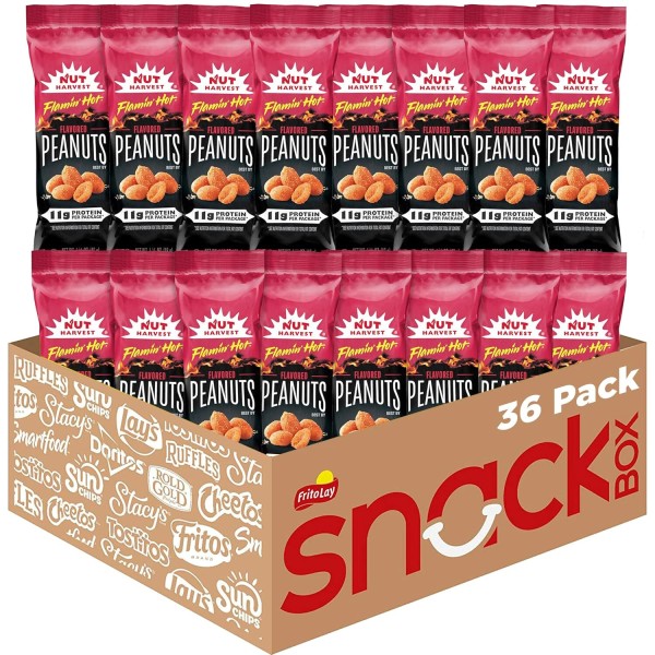 Nut Harvest, Flamin' Hot Peanuts, 1.625 oz Bags (36 Pack)