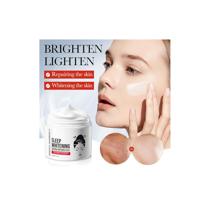 Bluemega Mascarilla de Dormir Hidratante con Ácido Kojico Sin Enjuague