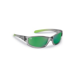 Flying Fisherman 7895GAG Buoy Jr Angler Polarized Sunglasses, Gray-Lime Frame, Green Mirror Lens, Small / Kids