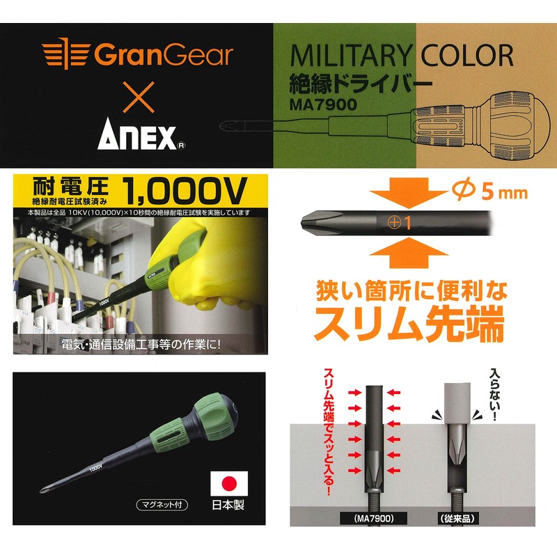 ANEX MA7900+1x75 Insulated Driver, Military Color, GranGear x ANEX Collaboration