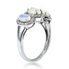 GemStar USA Sterling Silver Ethiopian Opal & White Topaz 3-Stone