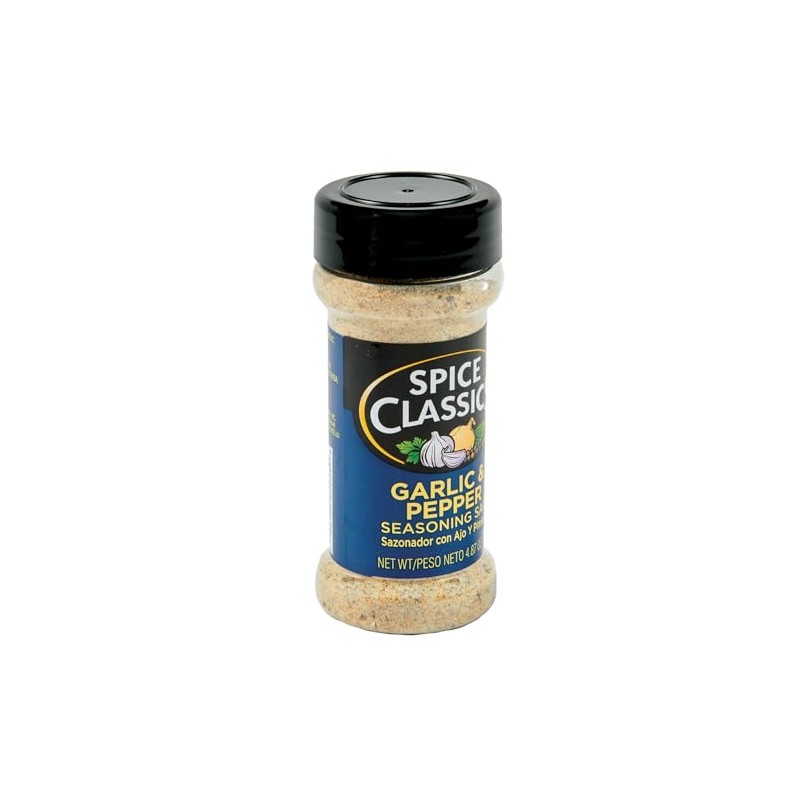 Spice Classics Garlic & Pepper Seasoning Salt, 4.87 oz (Pack