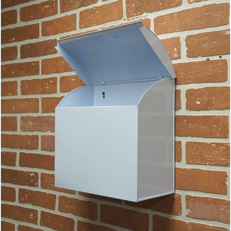 NACH Large Mailbox for House, 12.4”x7.1”x11.8 White Mailboxes for Outside,
