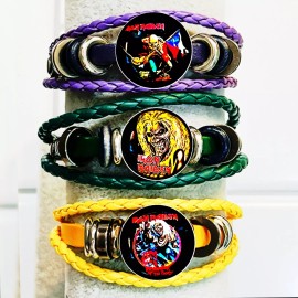 IRON MAIDEN DANCE OF DEATH  SET OF THREE BRILLIANT COLOR BRACELETS
