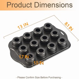 Kazozobi 2 Pack Mini Muffin Cheesecake Pan with Removable Bottom, 12 Cavity Nonstick Cupcake Pan Set