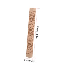 jojofuny Wooden Clay Texture Roller for Pottery Multi Purpose Embossed Rolling Pin for Crafts Baking