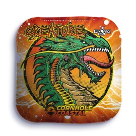 Cornhole Coastal Set of 4 Regulation Professional Corn Hole Bags for Cornhole Toss Games - for All Skill Levels (Creature, Dragon Orange)