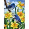 Bluebirds And Daffodils Spring House Flag Floral 28" x 40"