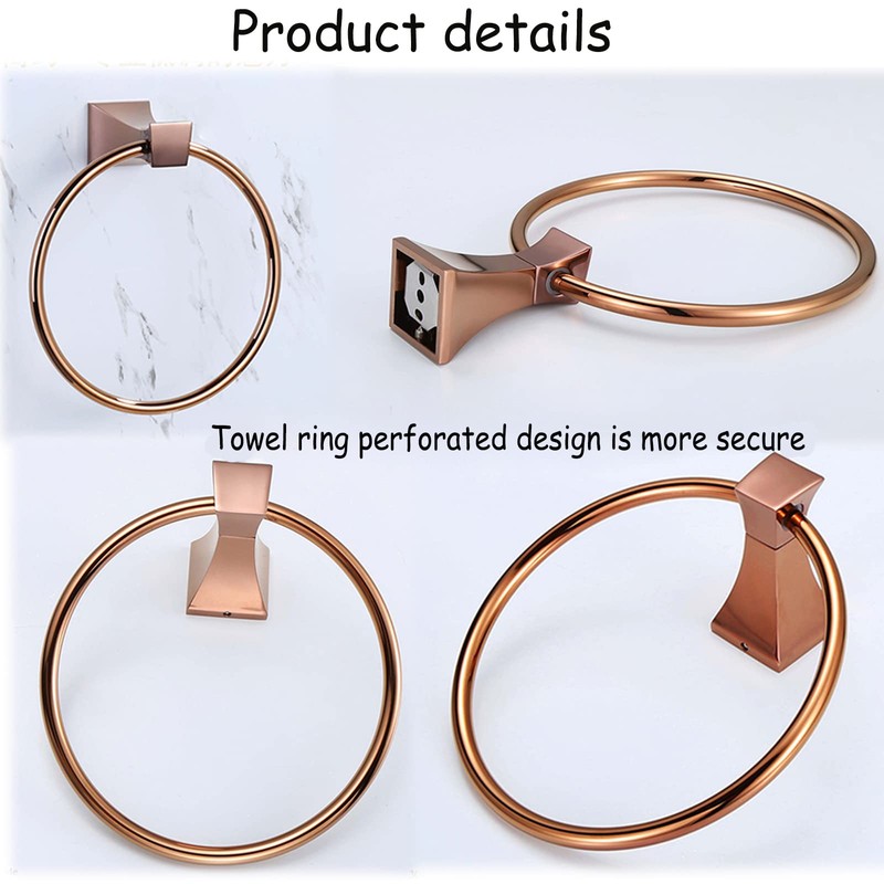 GAKIN Towel Holder Bathroom Rose Gold Zinc Alloy Rack Modern