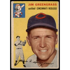 1954 Topps # 22 WHT Jim Greengrass Cincinnati Reds (Baseball Card) (White Back) GOOD Reds