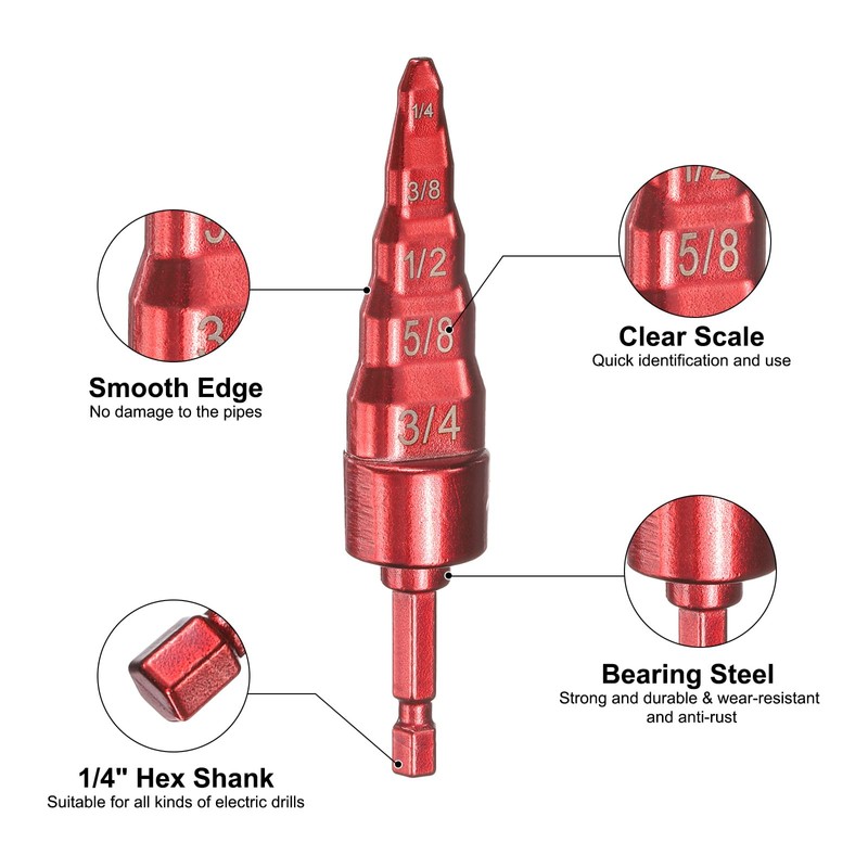 uxcell 1/4" 3/8" 1/2" 5/8" 3/4" 5-in-1 Swage Tube Expander