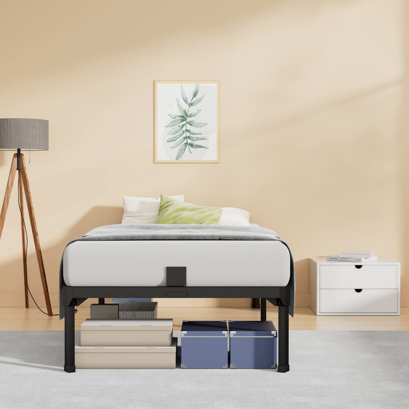 ROIL 14 Inch Twin Size Bed Frame with Mattress Slide