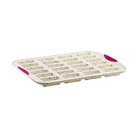 Trudeau 24 Slot Mini Bar Pan Silicone Bakeware, Confetti White
