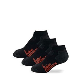Outdoor Obsession Mens Womens Low Cut Full Cushion Athletic Socks 3 Pair Pack (Black, Shoe Size 9-13 - Sock Size Large)