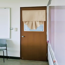 RYB HOME French Door Blind Room Darkening Window Curtains for Glass Doors Thermal Insulated Tricia Door Shade for Patio Doorway Garage, W26 x L40 inch, Beige, 1 Panel