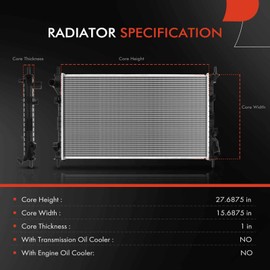 A-Premium Engine Coolant Radiator Assembly Compatible with Ford Transit Connect 2010-2013 2.0L ELECTRIC, Manual Transmission, Replace# 9T1Z8005B, FO3010295