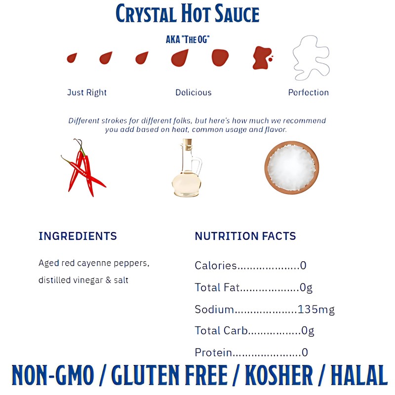 Crystal Hot Sauce 12oz (Pack of 2) - Louisiana's Pure