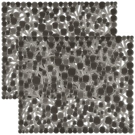 Coopay 2 Pack Kitchen Sink Mat Plastic Sink Protect Mat PVC Eco-friendly Kitchen Adjustable Stainless steel/Porcelain Dish Drying Pad Sink Protector for Bottom of Kitchen Sink, 12.6” x 10.5” (Black)